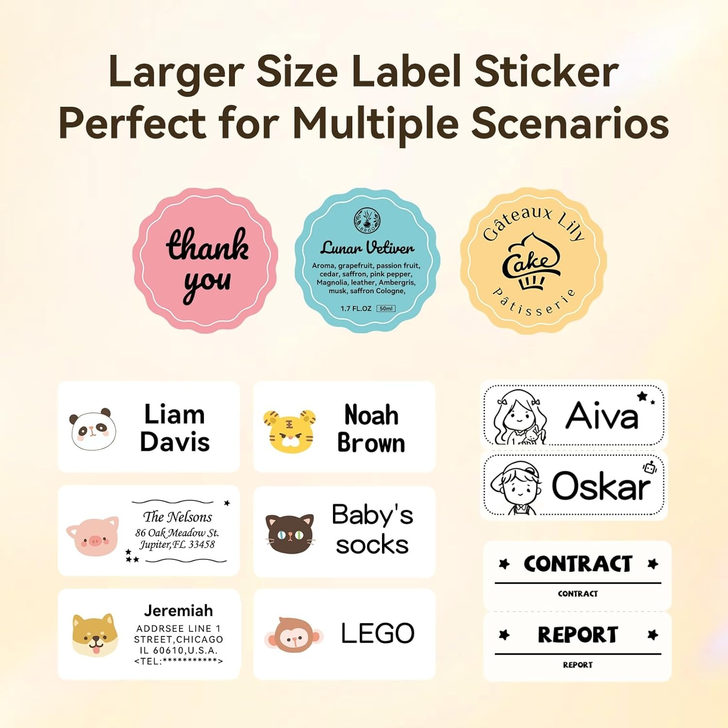image:image3 Rolls Clear Labels for NIIMBOT B1 B21 B3S K3 Label Maker 157 x 118 40x30mm Printer Labels Food Labels for Jars Personalized Editable Labels for HomeSchoolOfficeName Sticker B3rolls