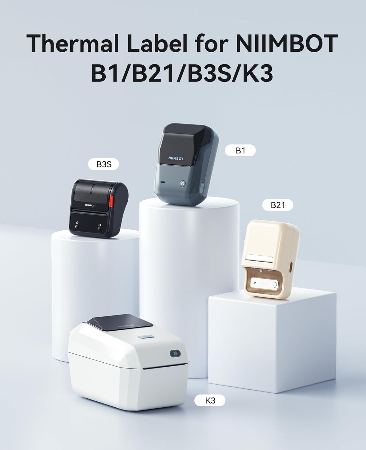 image:image3 Rolls Clear Labels for NIIMBOT B1 B21 B3S K3 Label Maker 157 x 118 40x30mm Printer Labels Food Labels for Jars Personalized Editable Labels for HomeSchoolOffice40x30clear3rolls