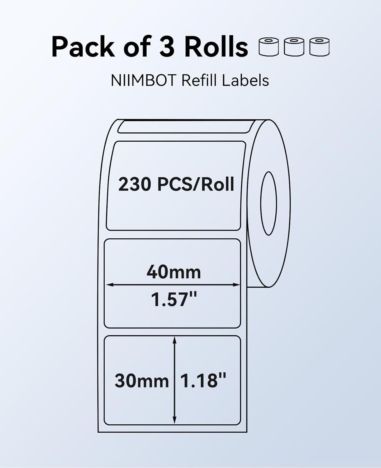 image:image3 Rolls Clear Labels for NIIMBOT B1 B21 B3S K3 Label Maker 157 x 118 40x30mm Printer Labels Food Labels for Jars Personalized Editable Labels for HomeSchoolOffice40x30clear3rolls