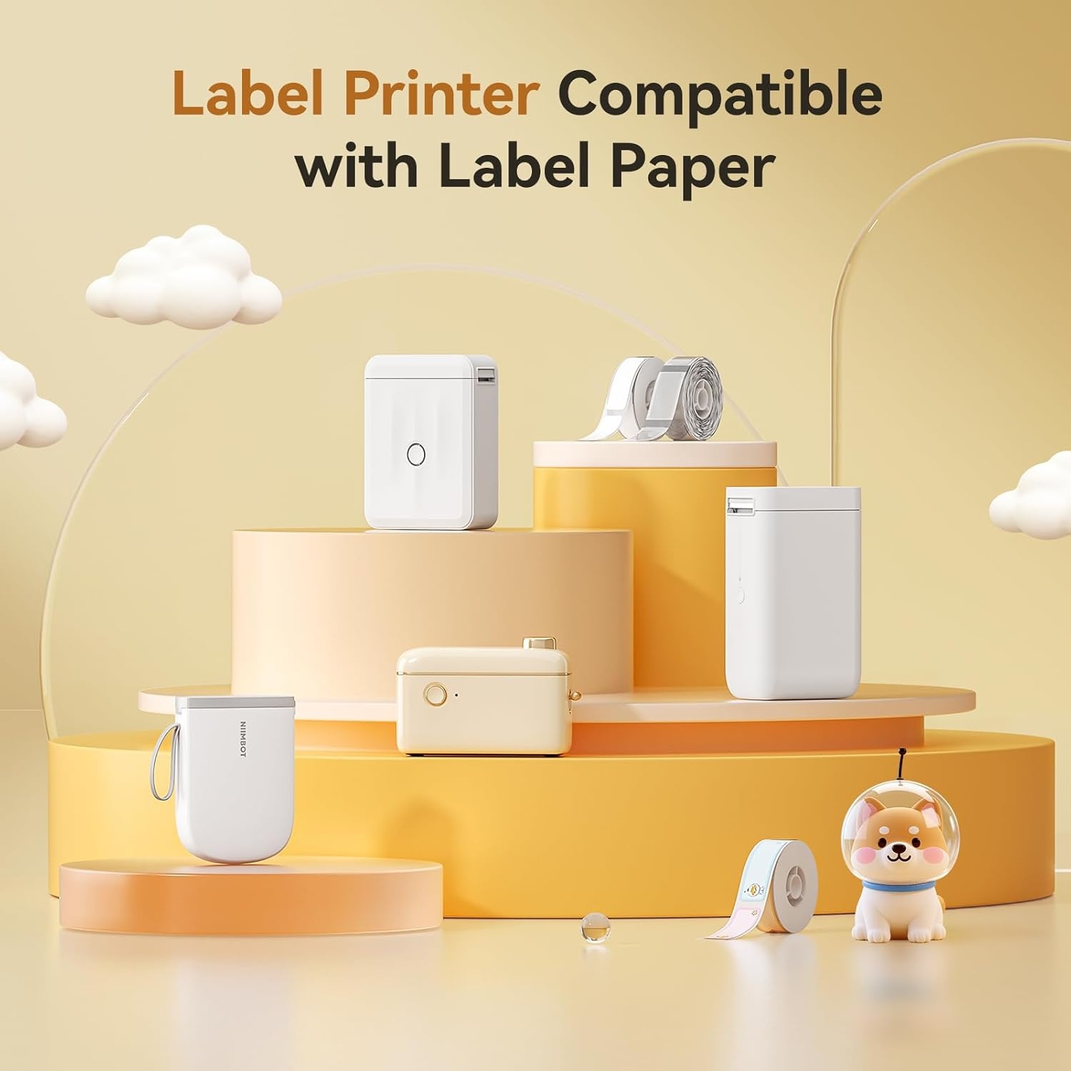 image:imageNIIMBOT 3 Roll Set Labels for D110D11D101 Label Maker 047 X 295 White 055 X 11 Clear 047 X 087 White Waterproof Thermal Label Tape for Home Office School OrganizationMix C