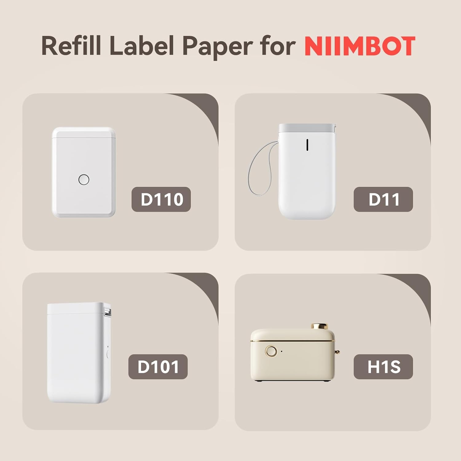 image:imageNIIMBOT 3 Rolls Labels for D11D110D101H1S Thermal Printer Labels 055 x 214x50mm NIIMBOT Labels for LogoJar LabelHomeKitchenWhite
