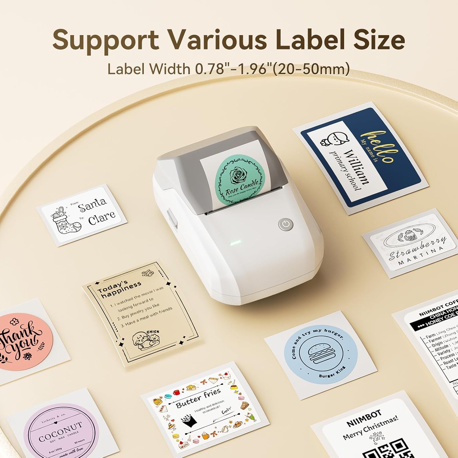 image:imageNIIMBOT B1 Barcode Label Maker Bluetooth Thermal Label Printer Portable Sticker Maker for Home Organization Mailing BakeryGrocery Small Business Compatible with Phone ComputerSky Grey