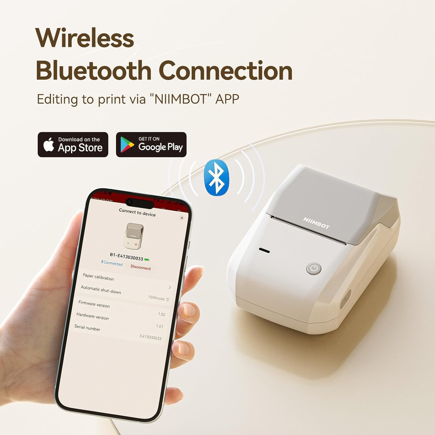 image:imageNIIMBOT B1 Barcode Label Maker Bluetooth Thermal Label Printer Portable Sticker Maker for Home Organization Mailing BakeryGrocery Small Business Compatible with Phone ComputerSky Grey
