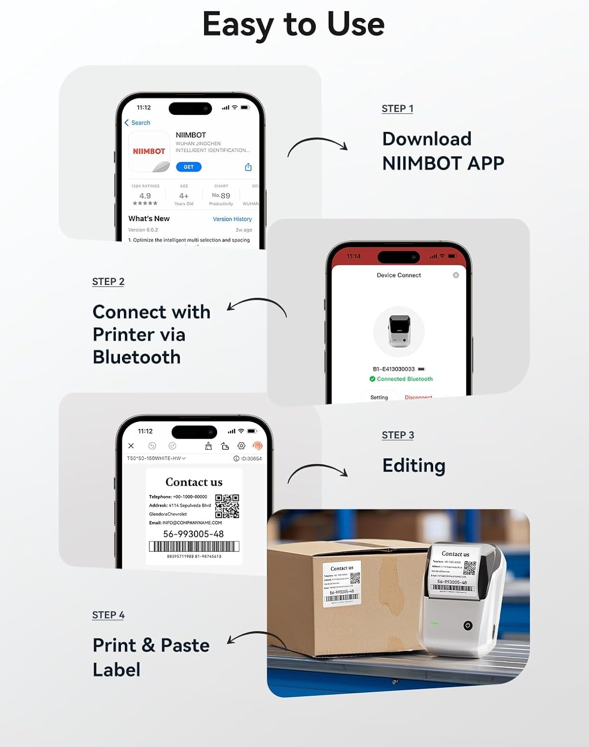 image:imageNIIMBOT B1 Label Maker Machine with 3 Tapes 50x30mm50x80mm 50x50mm Round Labels Bluetooth Thermal Label Printer for Small BusinessOfficeHomeSchool Blue 1 Printer3 Roll LabelSilver