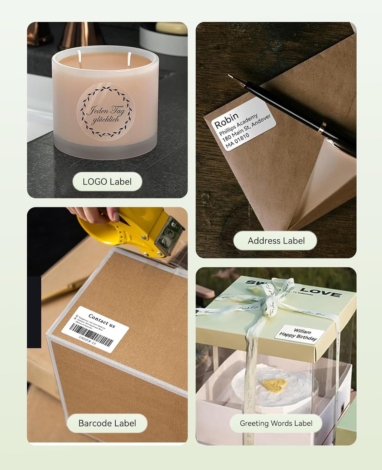 image:imageNIIMBOT B21 Label Maker 2 Inch Portable Thermal Label Printer Label Maker Machine with Tape Compatible with Android iOS amp PCLabeling for Home Storage Office and Small BusinessOffWhiteGreen
