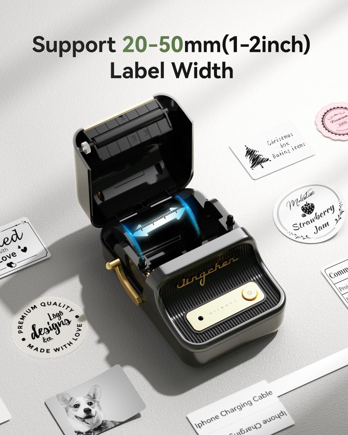 image:imageNIIMBOT B21 Label Maker 2 Inch Portable Thermal Label Printer Label Maker Machine with Tape Compatible with Android iOS amp PCLabeling for Home Storage Office and Small BusinessOffWhiteBlack