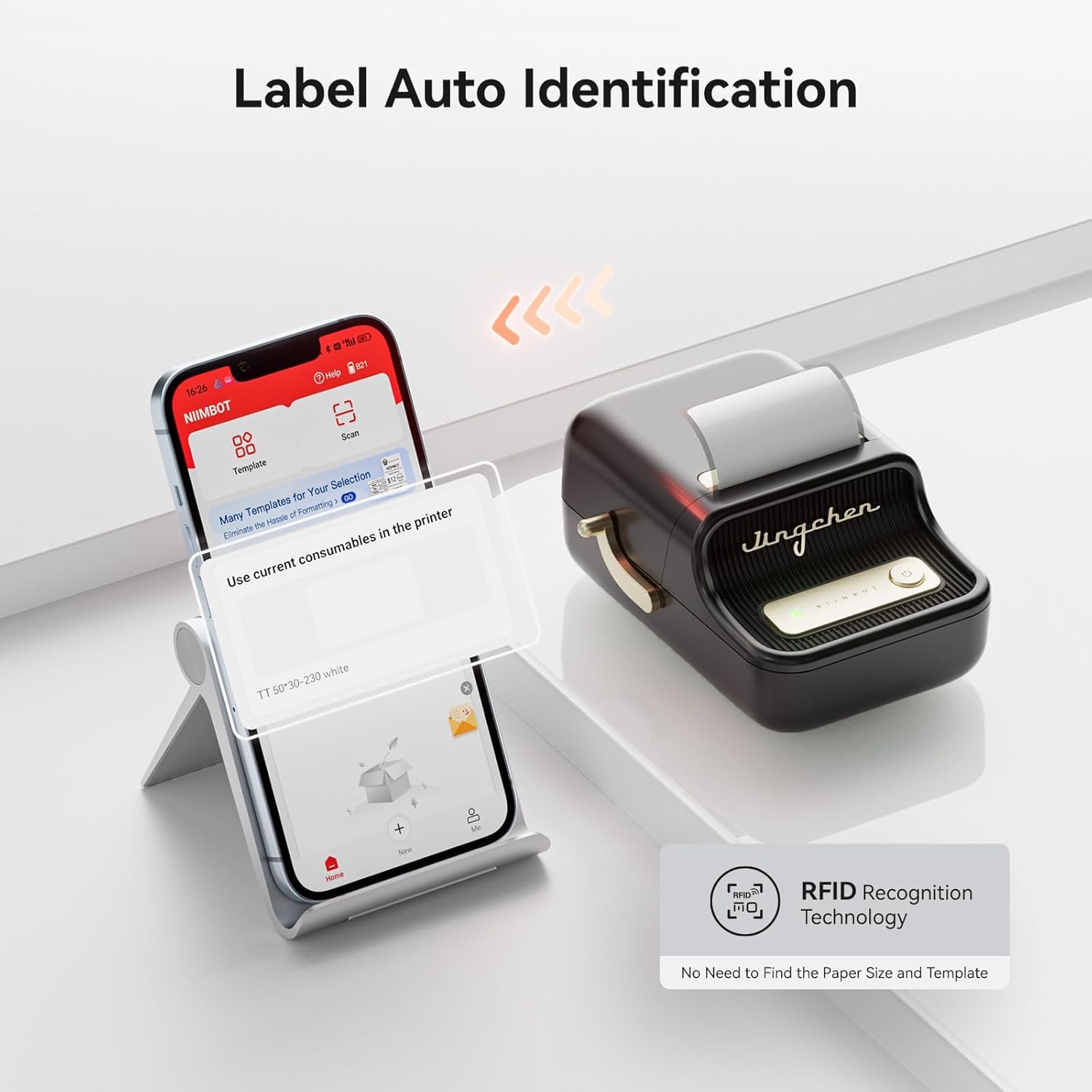 image:imageNIIMBOT B21 Label Maker 2 Inch Portable Thermal Label Printer Label Maker Machine with Tape Compatible with Android iOS amp PCLabeling for Home Storage Office and Small BusinessOffWhiteBlack