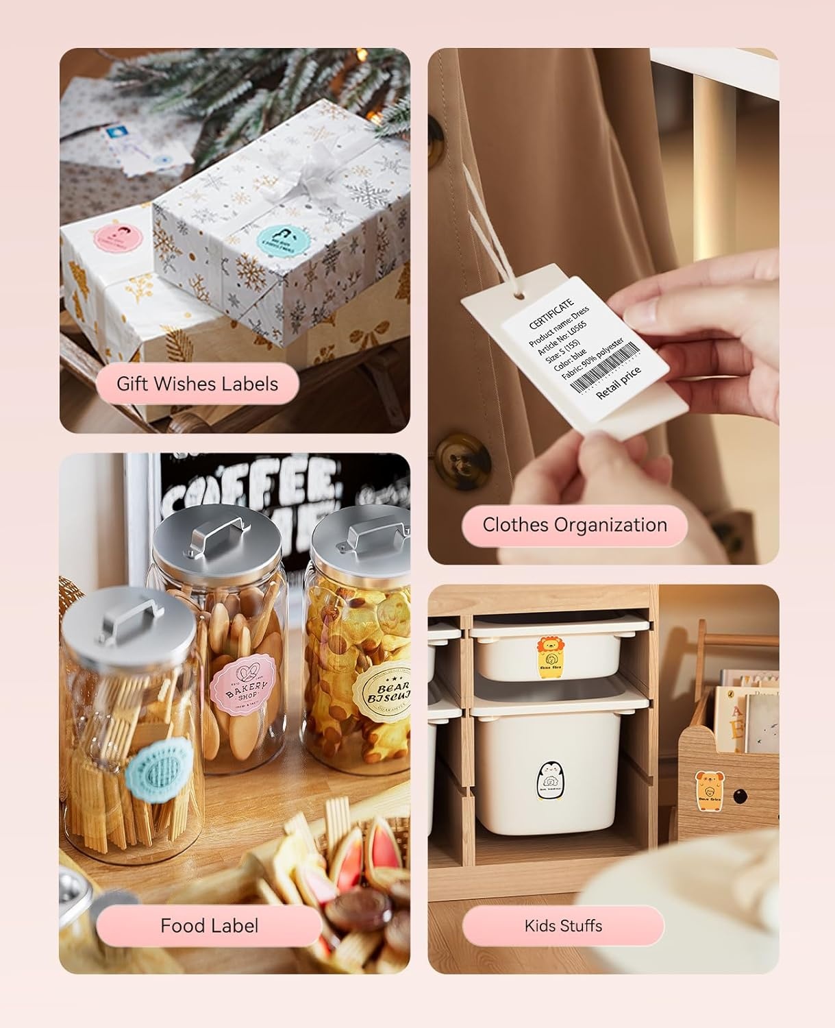 image:imageNIIMBOT B21 Label Maker 2 Inch Portable Thermal Label Printer Label Maker Machine with Tape Compatible with Android iOS amp PCLabeling for Home Storage Office and Small BusinessOffWhiteRed