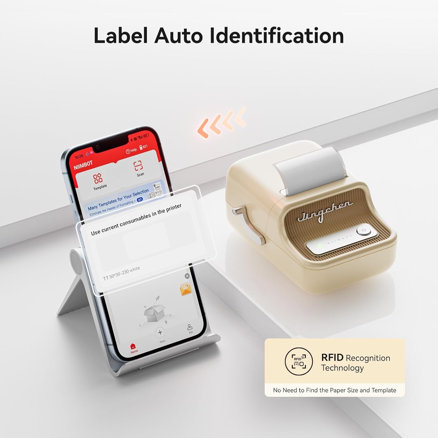 image:imageNIIMBOT B21 Label Maker 2 Inch Portable Thermal Label Printer Label Maker Machine with Tape Compatible with Android iOS amp PCLabeling for Home Storage Office and Small BusinessOffWhiteOffwhite