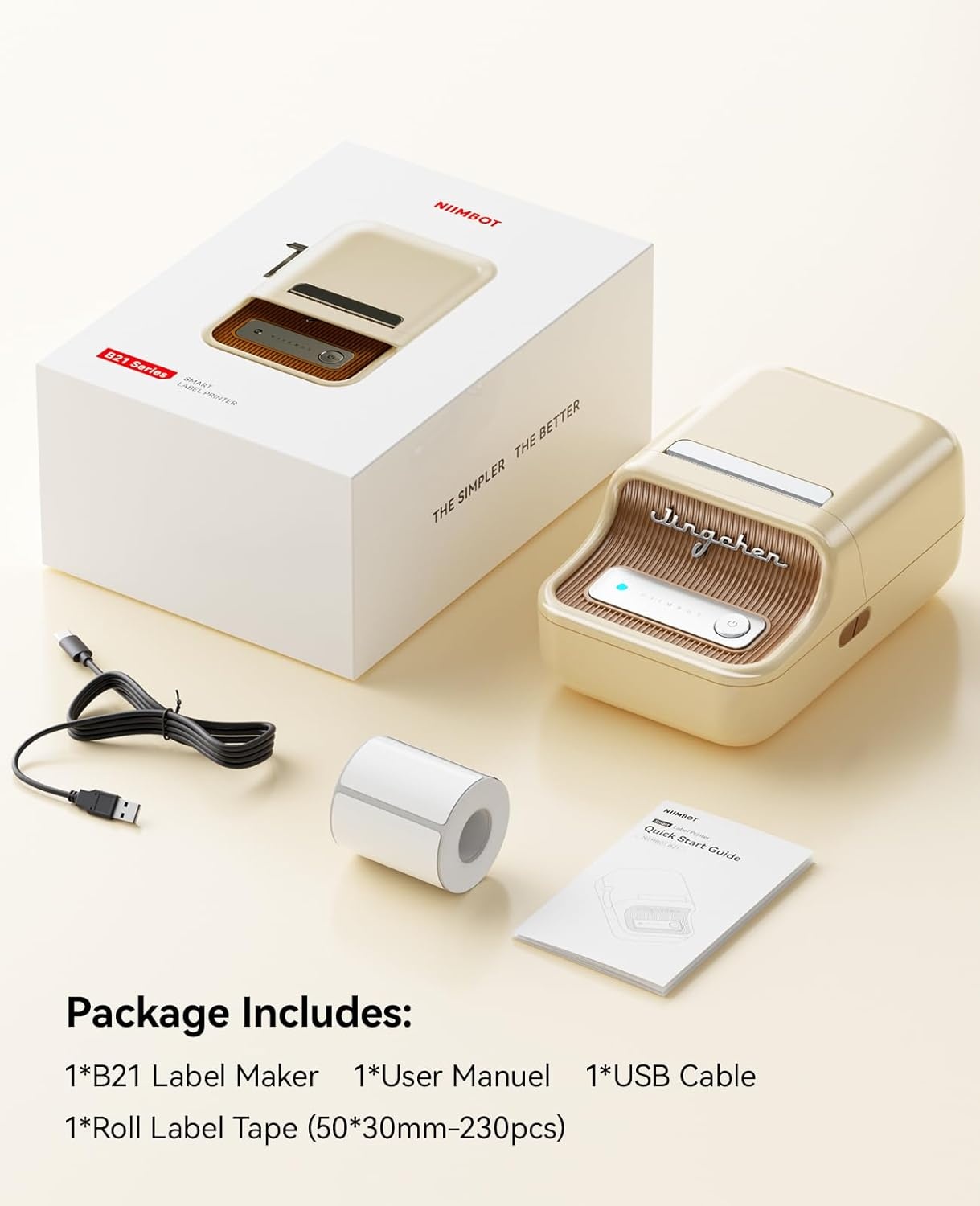 image:imageNIIMBOT B21 Label Maker Inkless Bluetooth Label Printer 2 Inch Portable Thermal Sticker Machine for Small BusinessMarson Jar Logo Clothing Mailing Candles amp Jewelry Ideal for Gifting PinkWhite