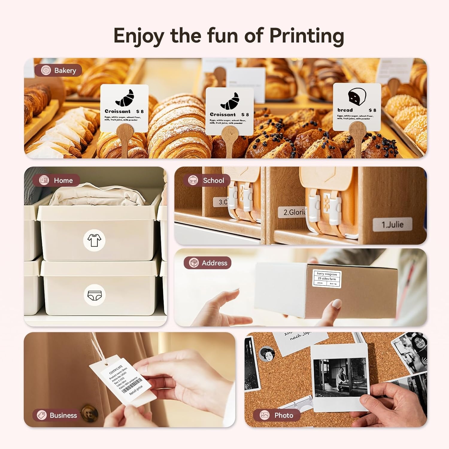 image:imageNIIMBOT B21 Label Maker Inkless Bluetooth Label Printer 2 Inch Portable Thermal Sticker Machine for Small BusinessMarson Jar Logo Clothing Mailing Candles amp Jewelry Ideal for Gifting PinkPink