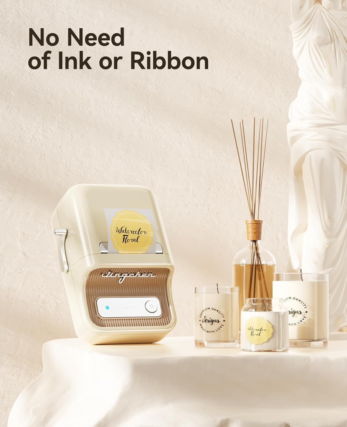 image:imageNIIMBOT B21 Label Maker Inkless Bluetooth Label Printer 2 Inch Portable Thermal Sticker Machine for Small BusinessMarson Jar Logo Clothing Mailing Candles amp Jewelry Ideal for Gifting PinkWhite