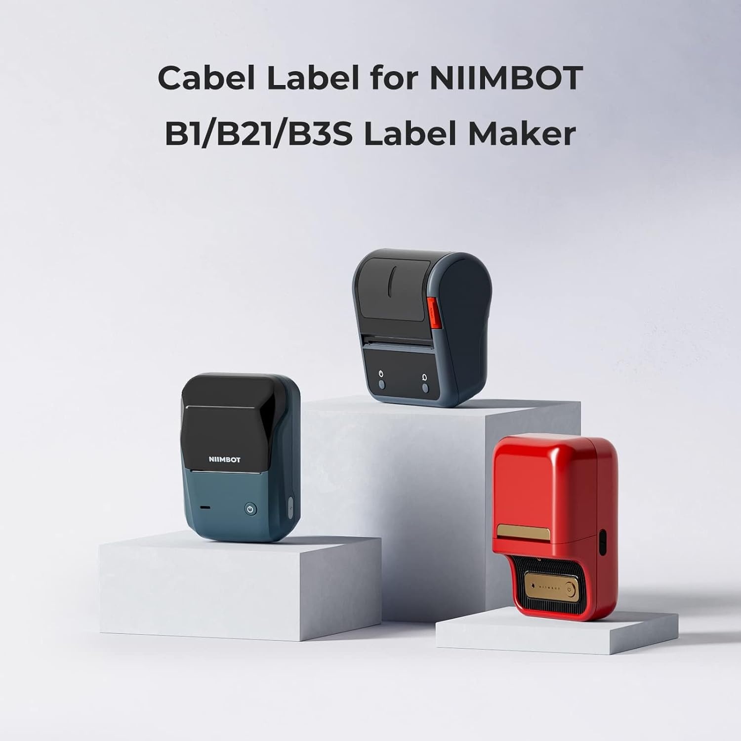 image:imageNIIMBOT Cable Label for B1B21B2 Label Printer Waterproof OilProof Cable Tags1 x 31 Roll of 100 Thermal Sticker Labels WhiteGreen 1