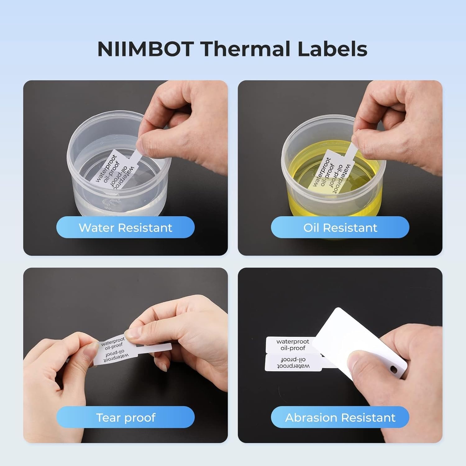 image:imageNIIMBOT Cable Label for B1B21B2 Label Printer Waterproof OilProof Cable Tags1 x 31 Roll of 100 Thermal Sticker Labels WhiteWhite 1