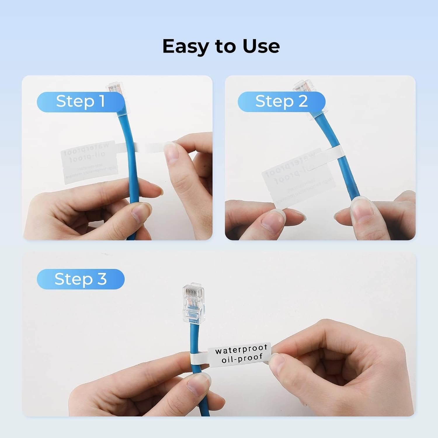 image:imageNIIMBOT Cable Label for B1B21B2 Label Printer Waterproof OilProof Cable Tags1 x 31 Roll of 100 Thermal Sticker Labels WhiteWhite 1