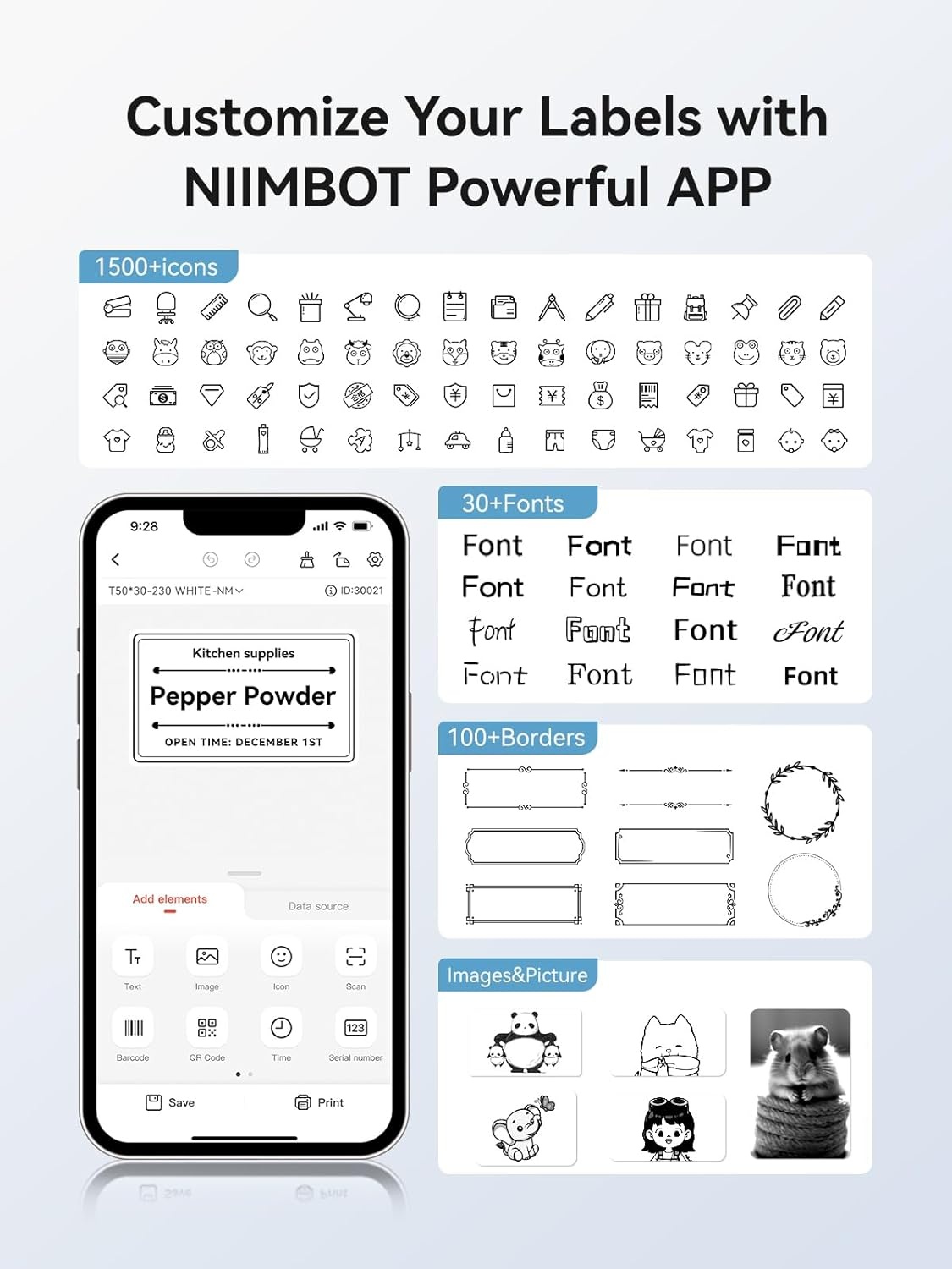 image:imageNIIMBOT Clear Label Tape for B1B21B3S 157 X 118 40x30mm 230 LabelsRoll Thermal Label Sticker for Mason JarSpiceBarcodeQR CodeAddressSmall BusinessClear