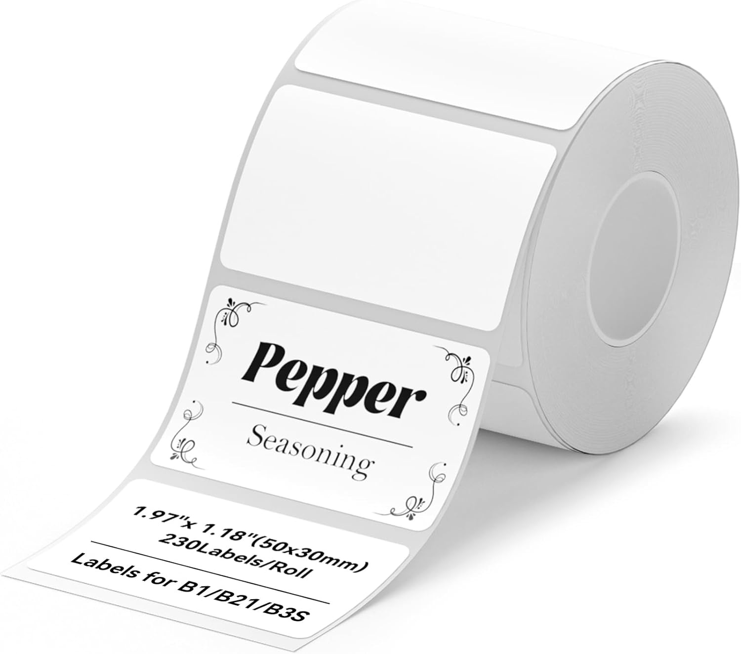 image:imageNIIMBOT Clear Label Tape for B1B21B3S 157 X 118 40x30mm 230 LabelsRoll Thermal Label Sticker for Mason JarSpiceBarcodeQR CodeAddressSmall BusinessWhite