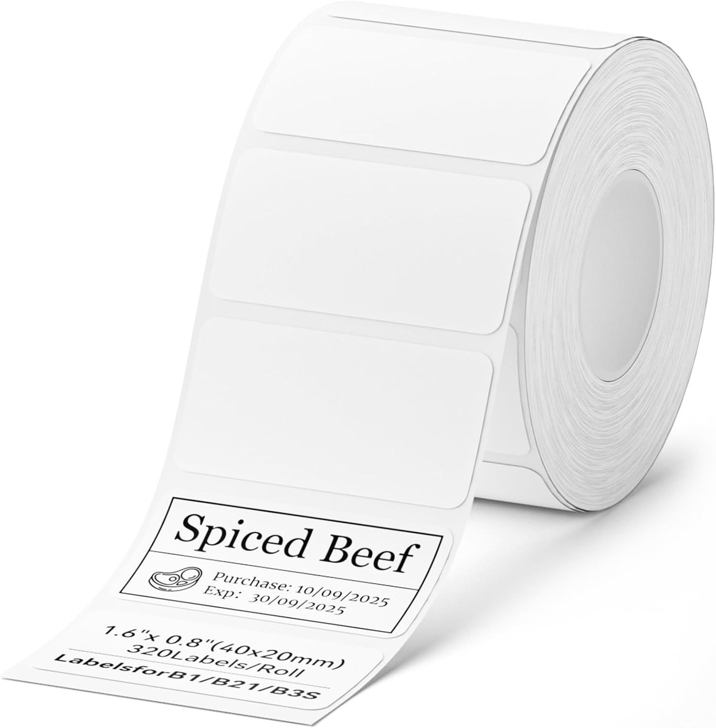 image:imageNIIMBOT Clear Label Tape for B1B21B3S 157 X 118 40x30mm 230 LabelsRoll Thermal Label Sticker for Mason JarSpiceBarcodeQR CodeAddressSmall BusinessWhite