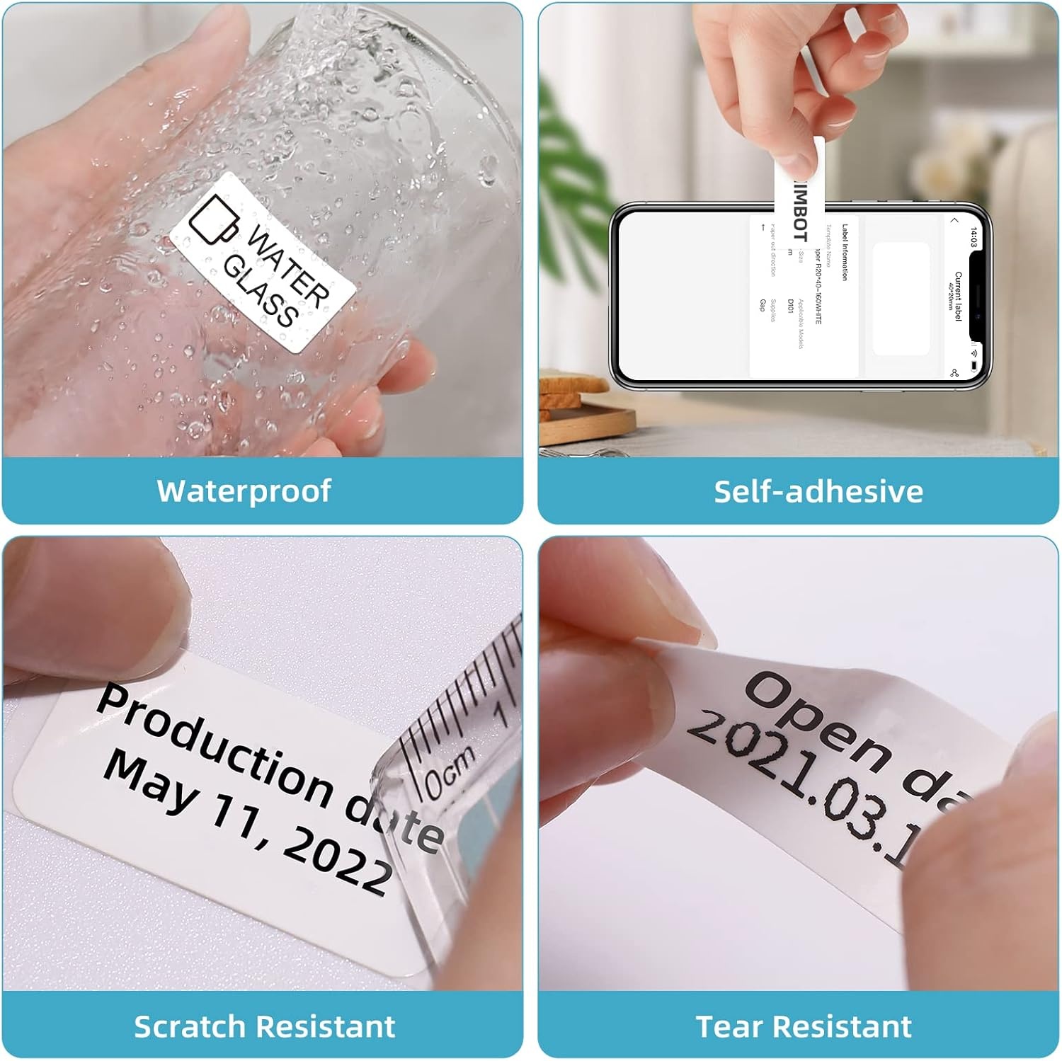 image:imageNIIMBOT D101 Label Maker Tape D101 Adapted Label Print Paper SelfAdhesive Labeling Tape Replacement 25 X 100 mm Thermal Label Tape for Home Office 65 LabelsRoll WhiteWhite