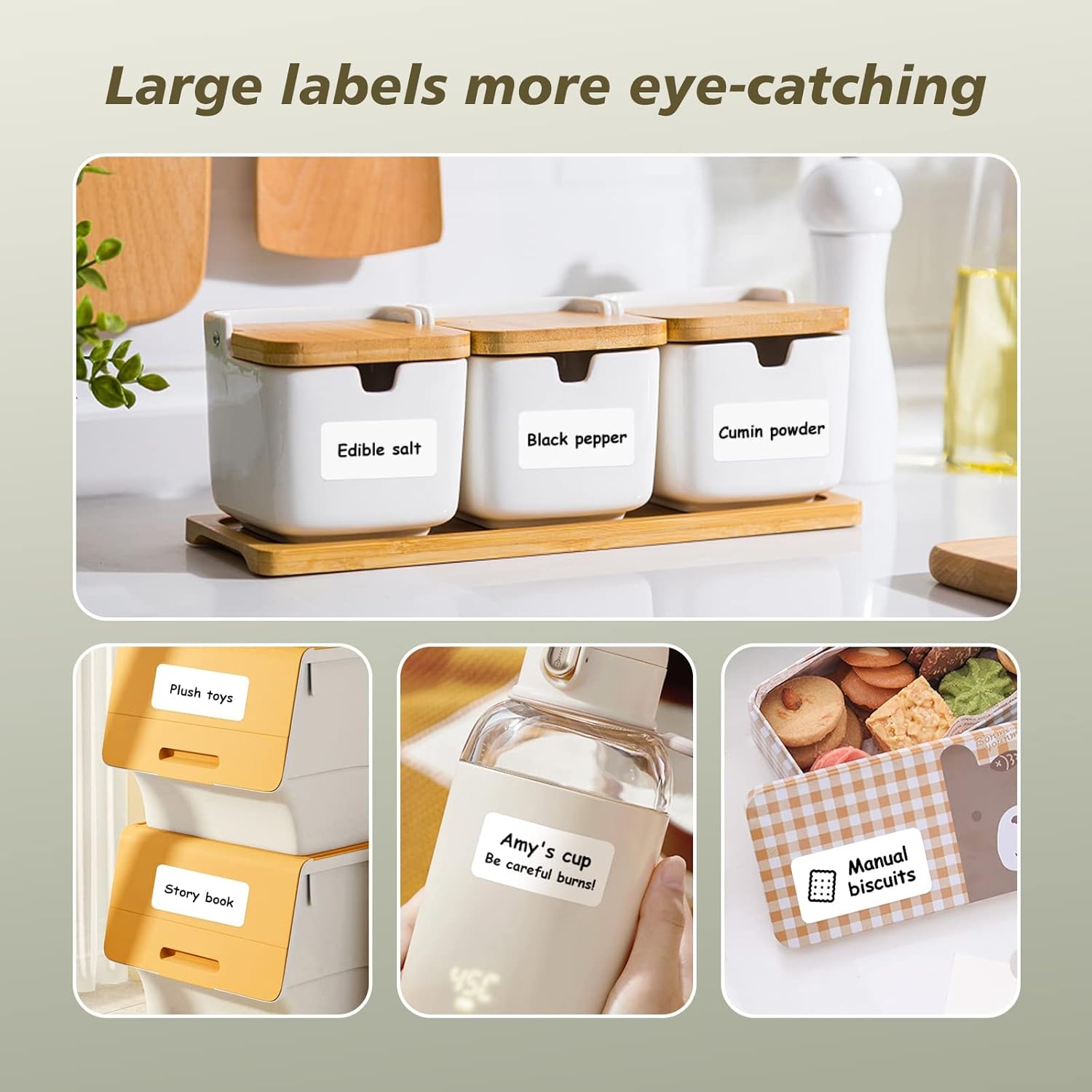 image:imageNIIMBOT D101 Label Maker Tape SelfAdhesive Labeling Tape Replacement 098 X 394 25 X 100mm Thermal Label Paper for Home Kitchen 65 LabelsRoll White25100
