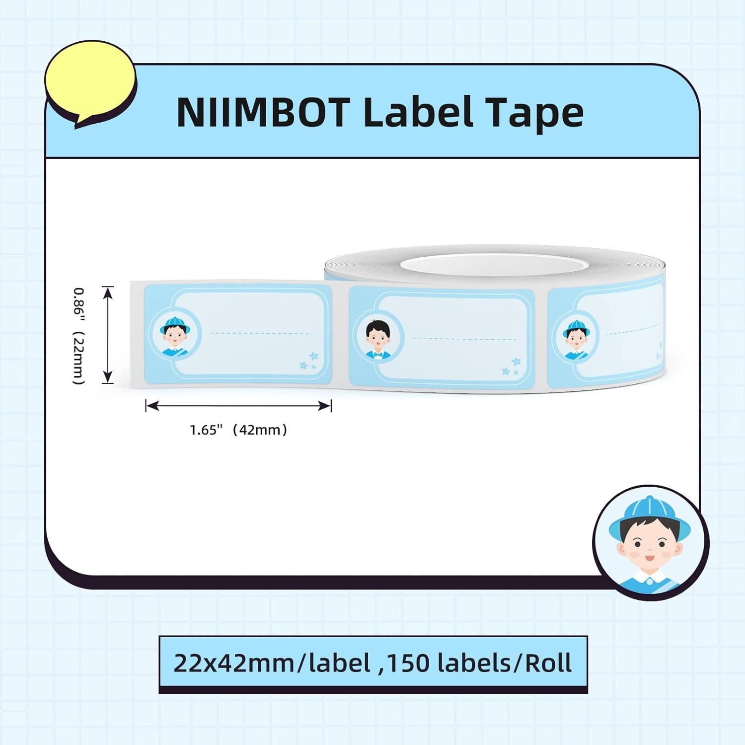 image:imageNIIMBOT D101 Labels 087 x 165 22x42mm Refill Label Paper Waterproof OilProof and TearProof Thermal Labels for D101 Label Maker 1 Roll of 150CoolBoy22x42mmcoolboy