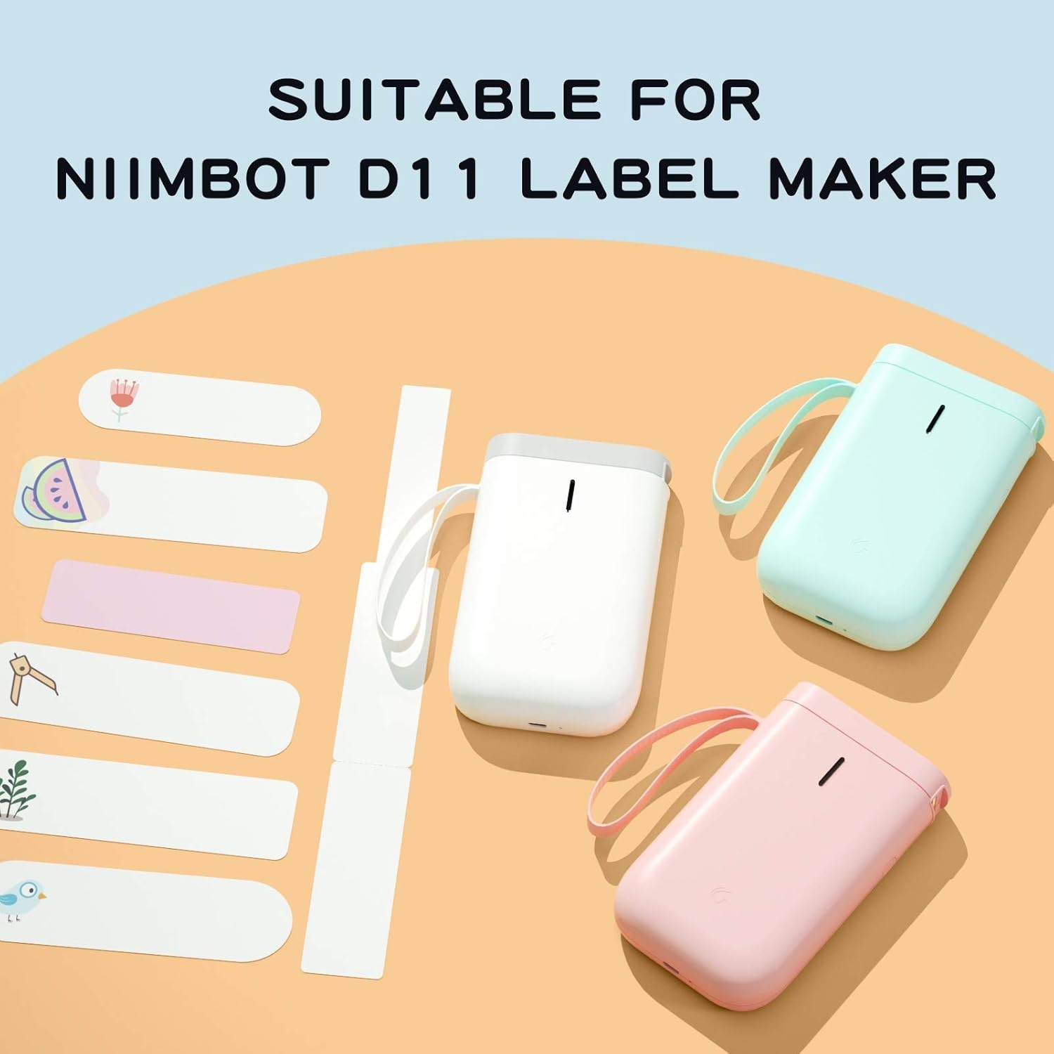 image:imageNIIMBOT D11 D110 Label Maker Tape Adhesive White Label Paper 047 X 429 125 X 109mm 65 LabelsRoll Compatible for NIIMBOT D11 D110 Label Printer Thermal Paper Black on White 3RollWhite