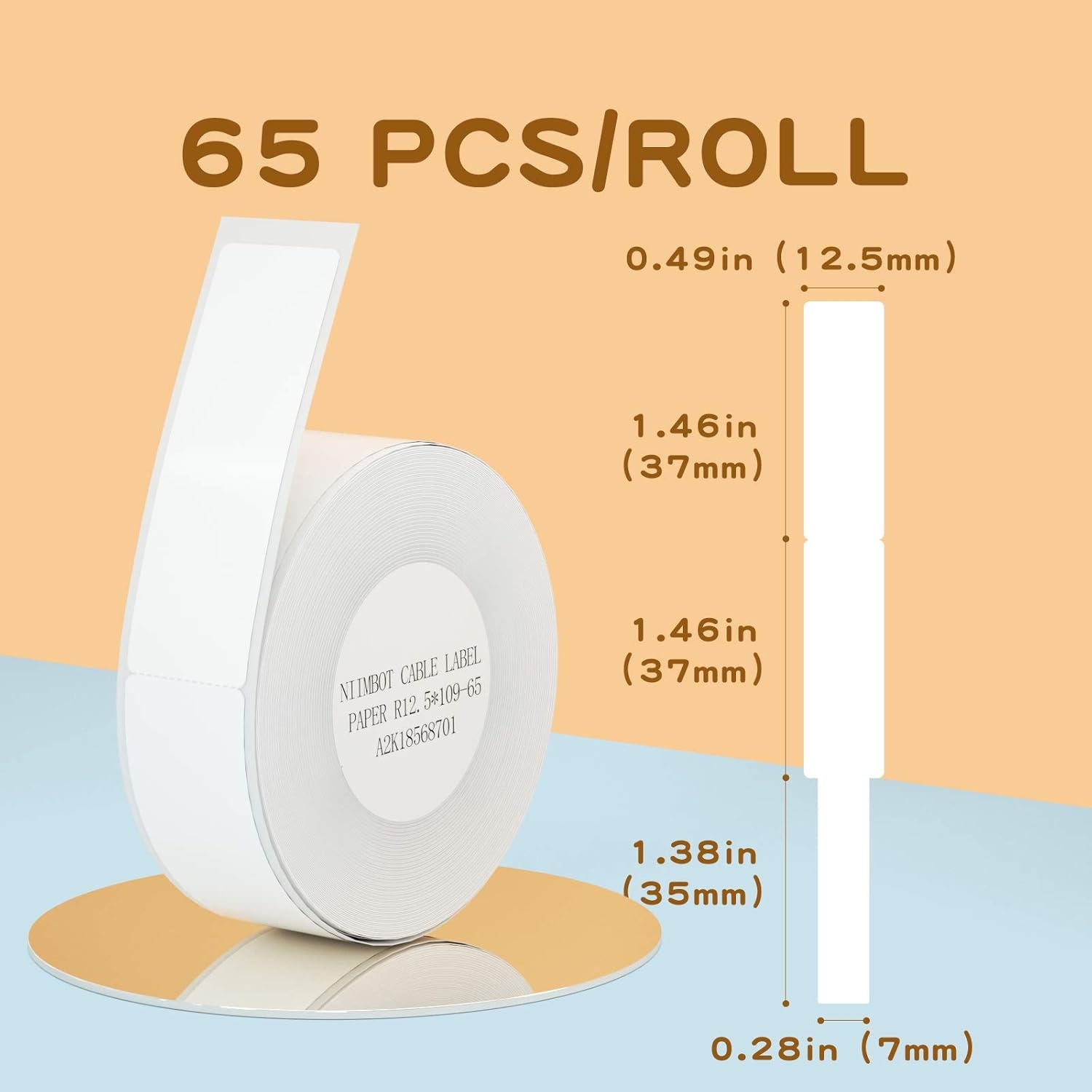 image:imageNIIMBOT D11 D110 Label Maker Tape Adhesive White Label Paper 047 X 429 125 X 109mm 65 LabelsRoll Compatible for NIIMBOT D11 D110 Label Printer Thermal Paper Black on White 3RollWhite