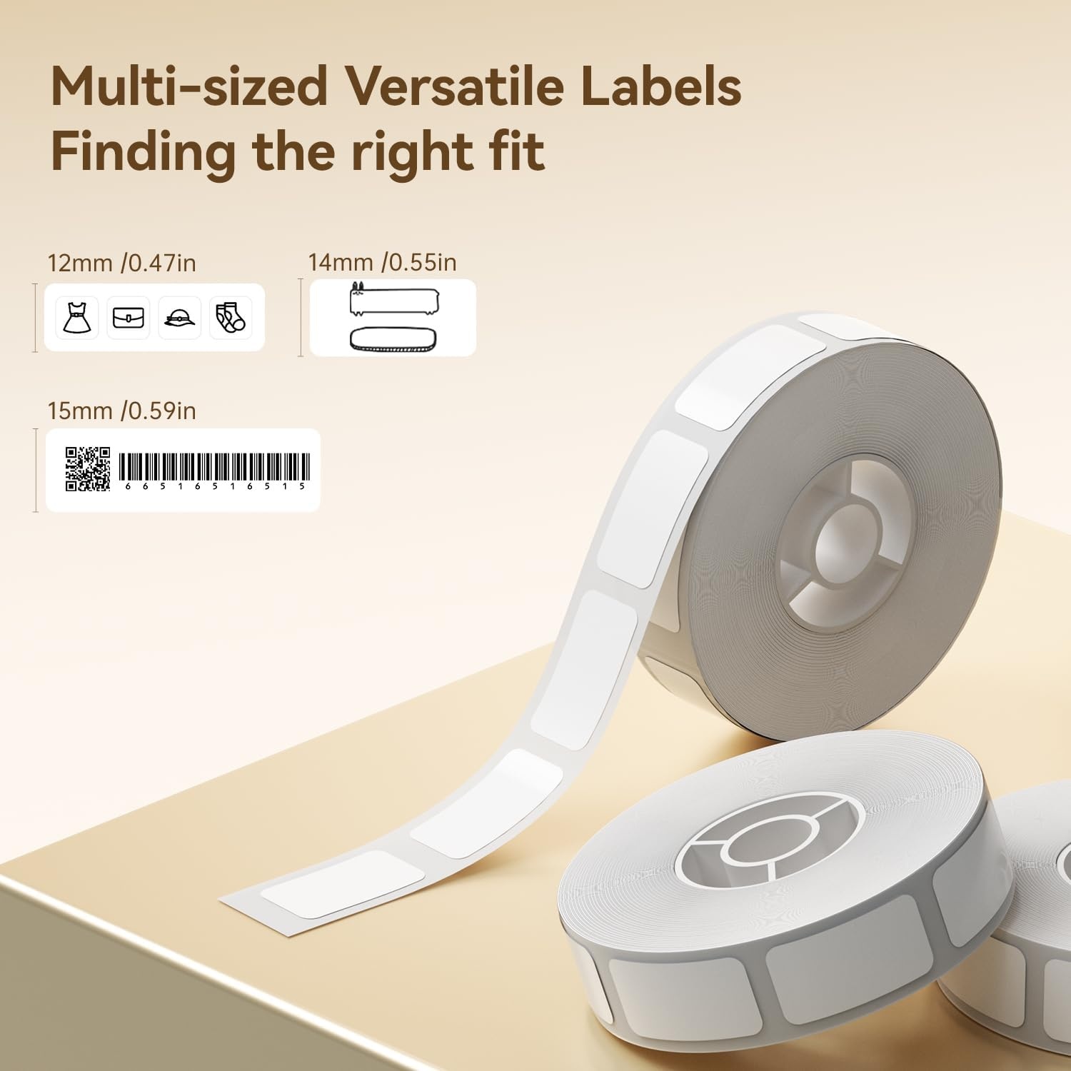 image:imageNIIMBOT D11 Label Maker Tape Adhesive White Paper 047 X 295 12 X 75mm 95 LabelsRoll Compatible for NIIMBOT D11 D110 Label Printer Thermal Paper Black on White 3Roll12X40mm