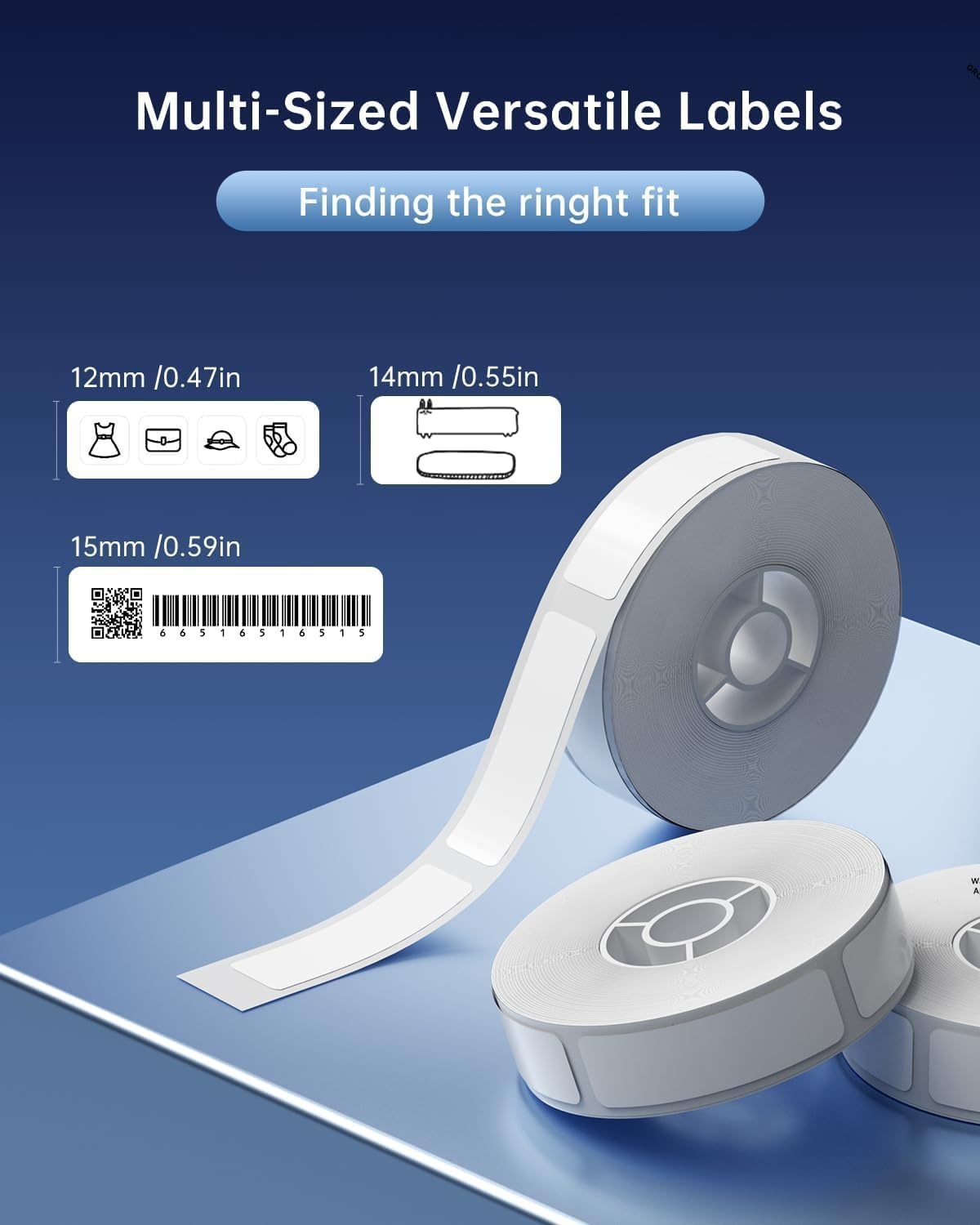 image:imageNIIMBOT D11 Label Maker Tape Adhesive White Paper 047 X 295 12 X 75mm 95 LabelsRoll Compatible for NIIMBOT D11 D110 Label Printer Thermal Paper Black on White 3Roll12X30mm
