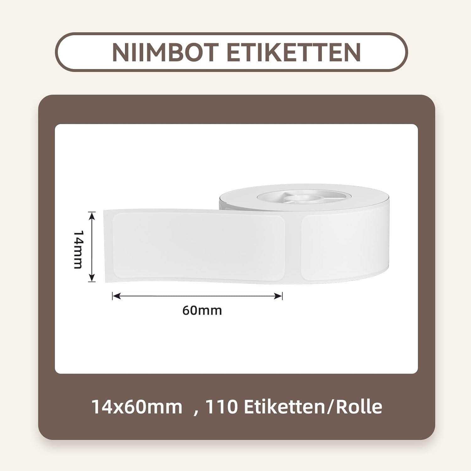 image:imageNIIMBOT D11 Label Tape D110 Label Maker Papers 3Rolls Cable Labels SelfAdhesive Labeling Tape 047 X 429 12 X 109mm Cable Label Refills for Home Office Circuit Box 195 Labels3Rolls White1460white