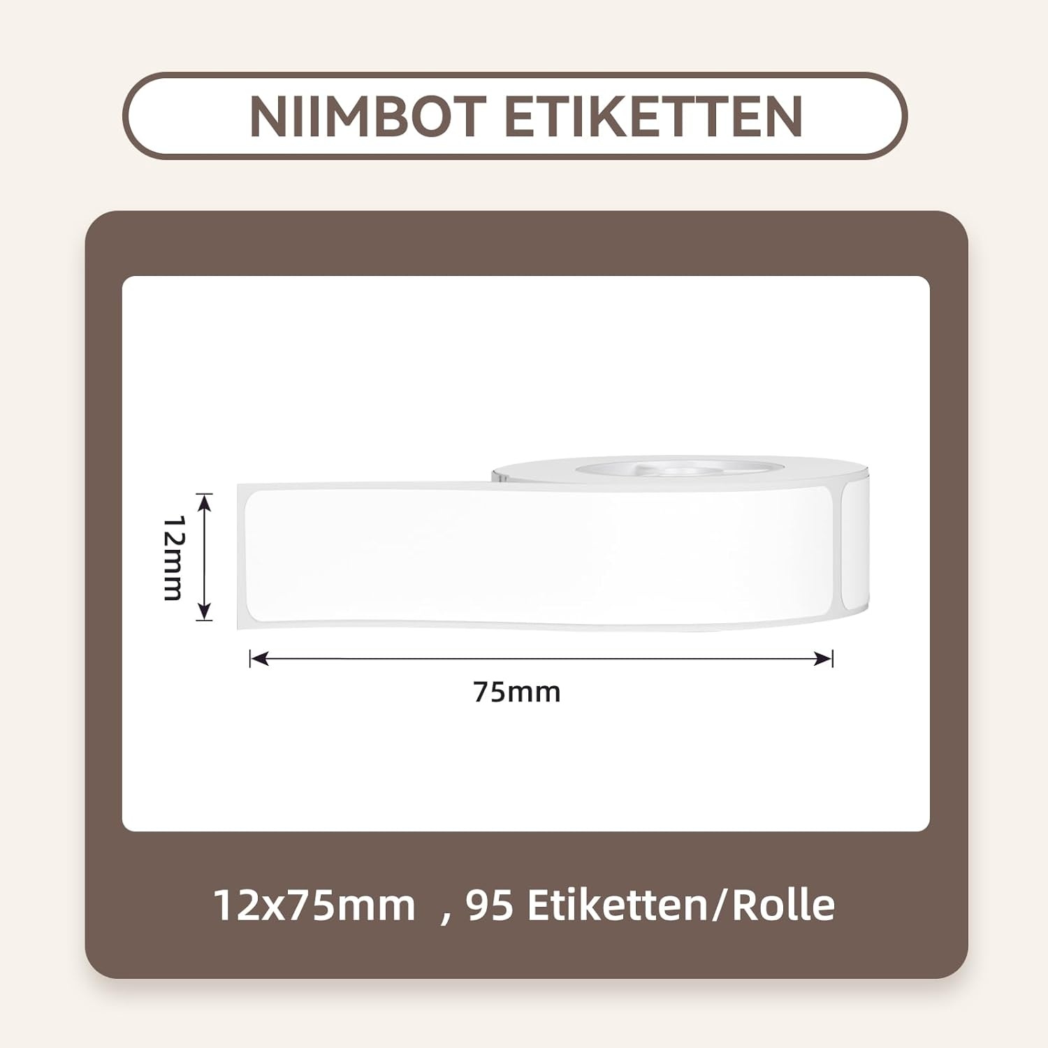 image:imageNIIMBOT D11 Label Tape D110 Label Maker Papers 3Rolls Cable Labels SelfAdhesive Labeling Tape 047 X 429 12 X 109mm Cable Label Refills for Home Office Circuit Box 195 Labels3Rolls White1275white