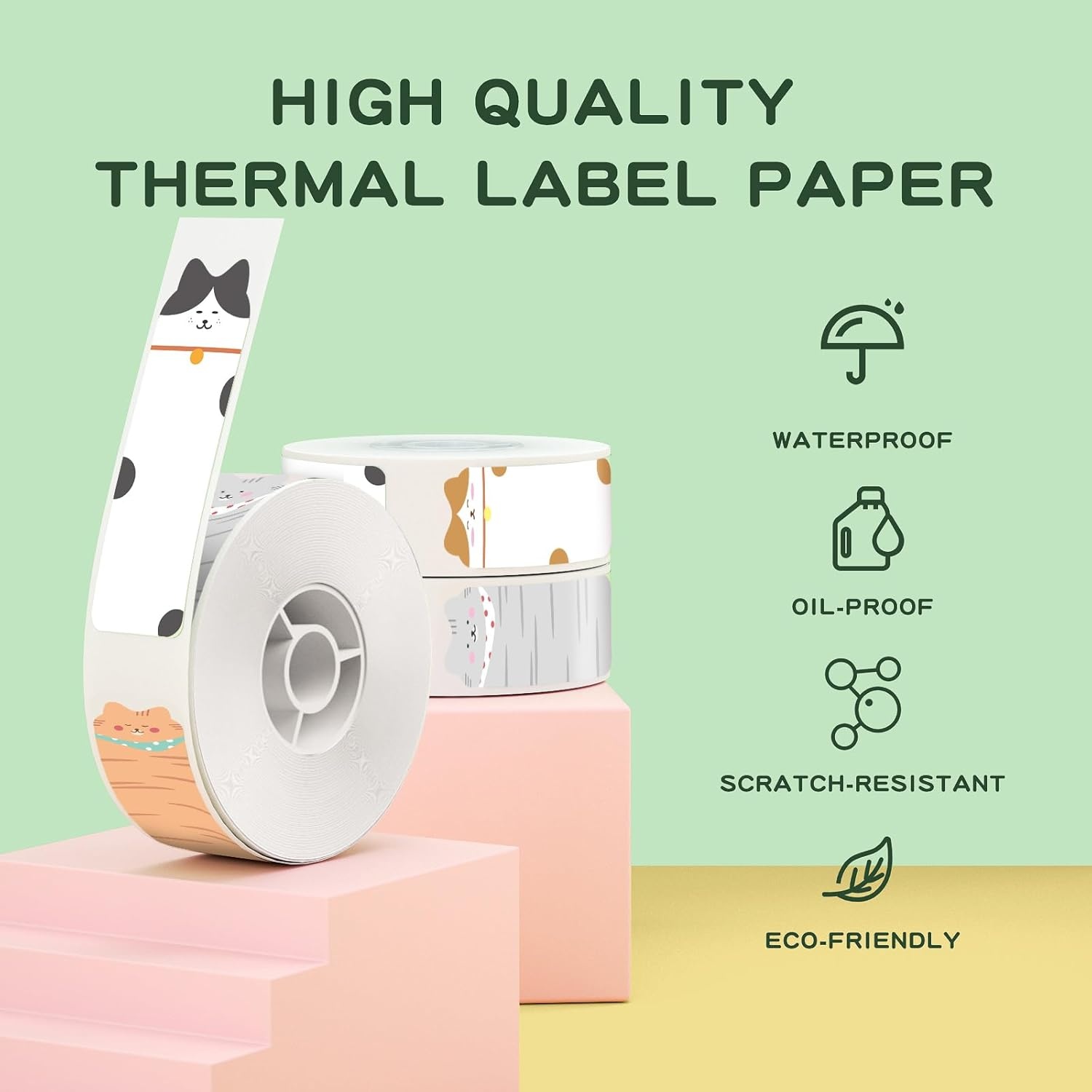 image:imageNIIMBOT D11 Luminous Label Maker Tape 3 Rolls Adhesive Label Paper 051 X 138 13 X 35mm 90 LabelsRoll Compatible for NIIMBOT D11 D110 Label Printer 3RollCat