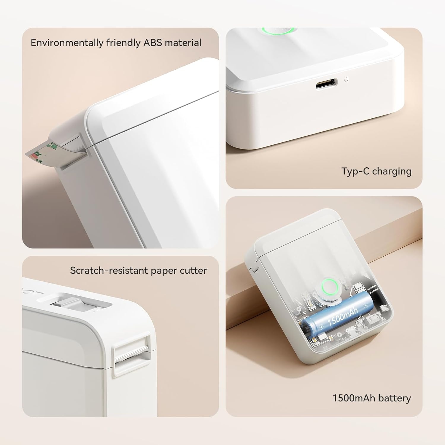 image:imageNIIMBOT D110 Label Maker Machine Bluetooth Thermal Label Printer for School Home Office Organization Mini Thermal Printer Label Maker with 3 Label Tapes WhiteWhite