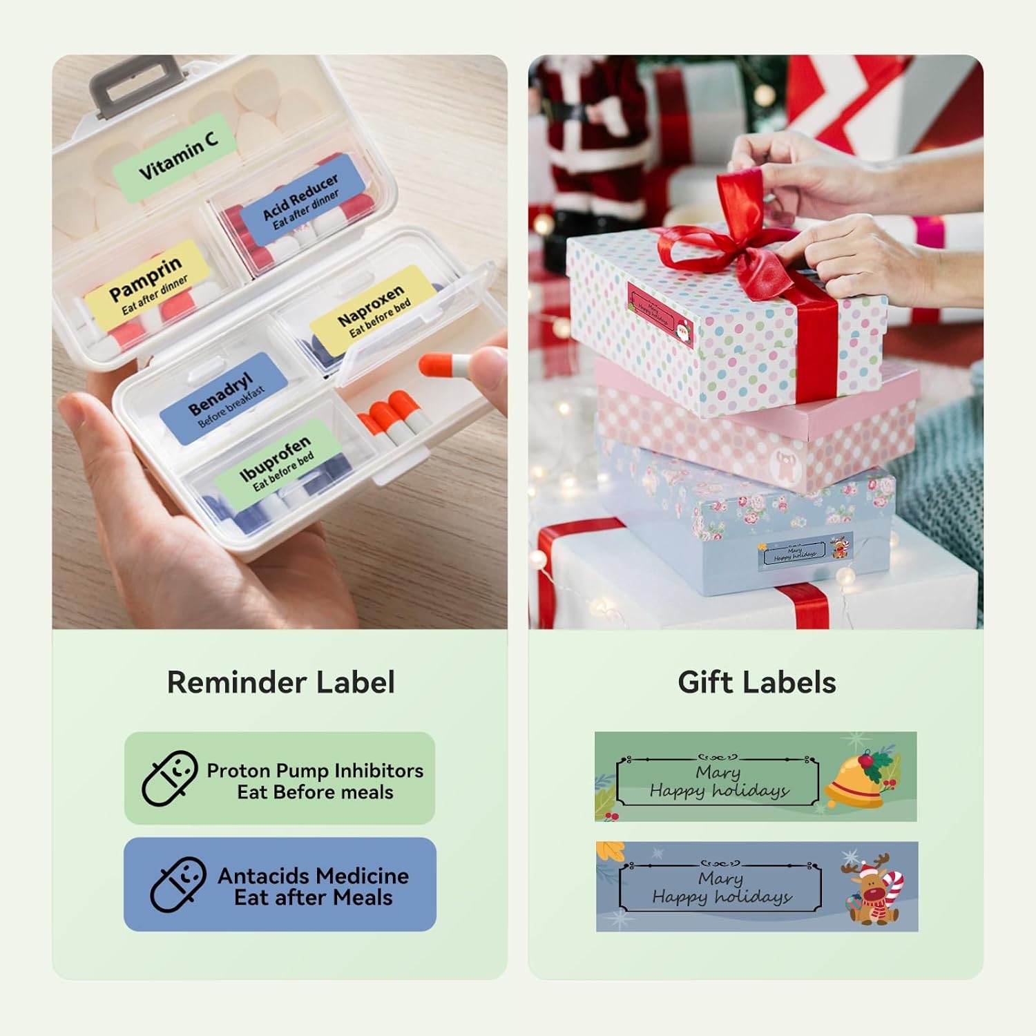 image:imageNIIMBOT D110 New Version Label Maker Machine with Tape Handheld Bluetooth Label Printer Mini Thermal Printer Sticker Maker for Organizing Home Kitchen SchoolWhiteGreen