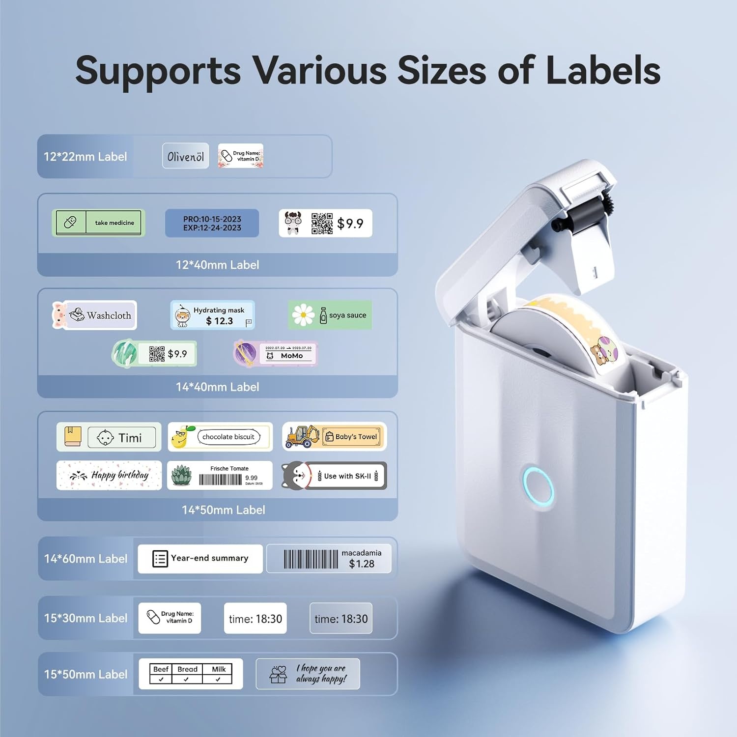 image:imageNIIMBOT D110 New Version Label Maker Machine with Tape Handheld Bluetooth Label Printer Mini Thermal Printer Sticker Maker for Organizing Home Kitchen SchoolWhiteWhite