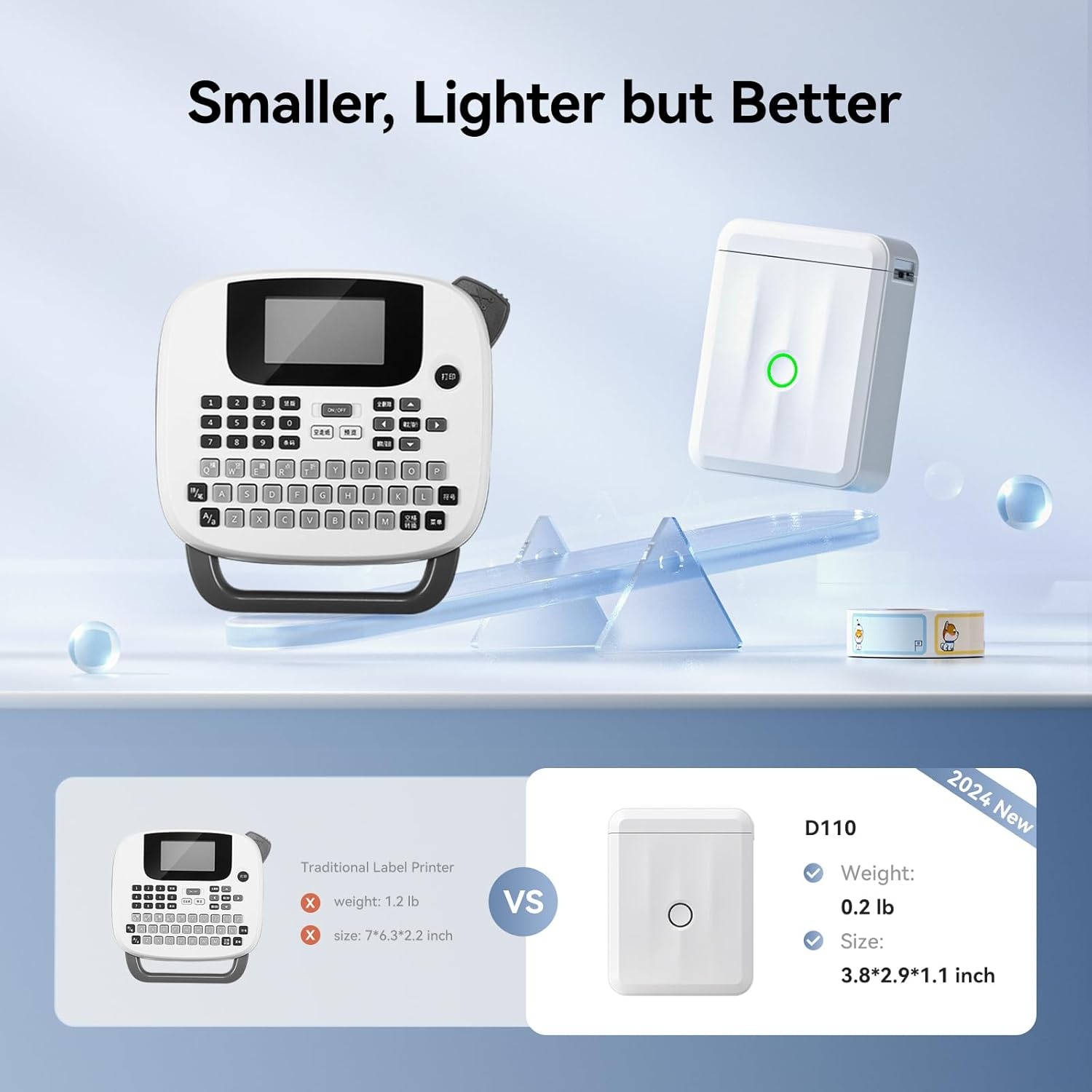 image:imageNIIMBOT D110 New Version Label Maker Machine with Tape Handheld Bluetooth Label Printer Mini Thermal Printer Sticker Maker for Organizing Home Kitchen SchoolWhiteWhite