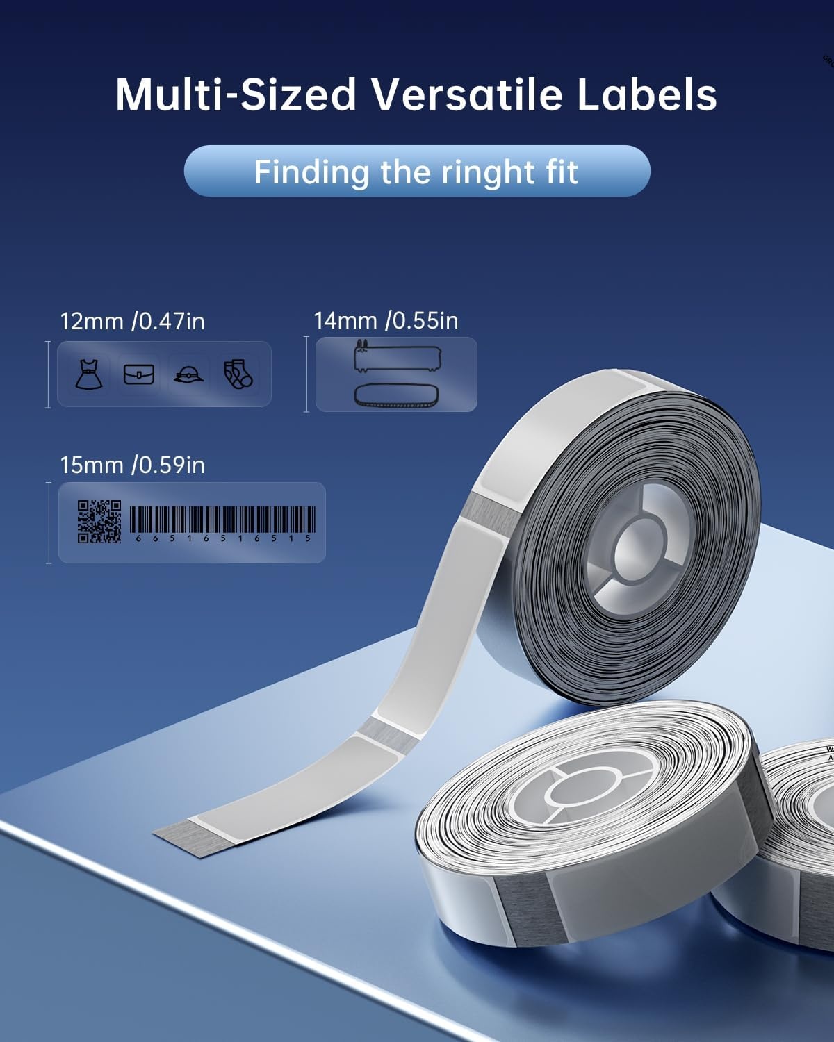 image:imageNIIMBOT D11D110 Compatible Label Paper 6Roll White 047 x 157 Thermal Label Maker Tape AllPurpose Adhesive LabelsTransparent