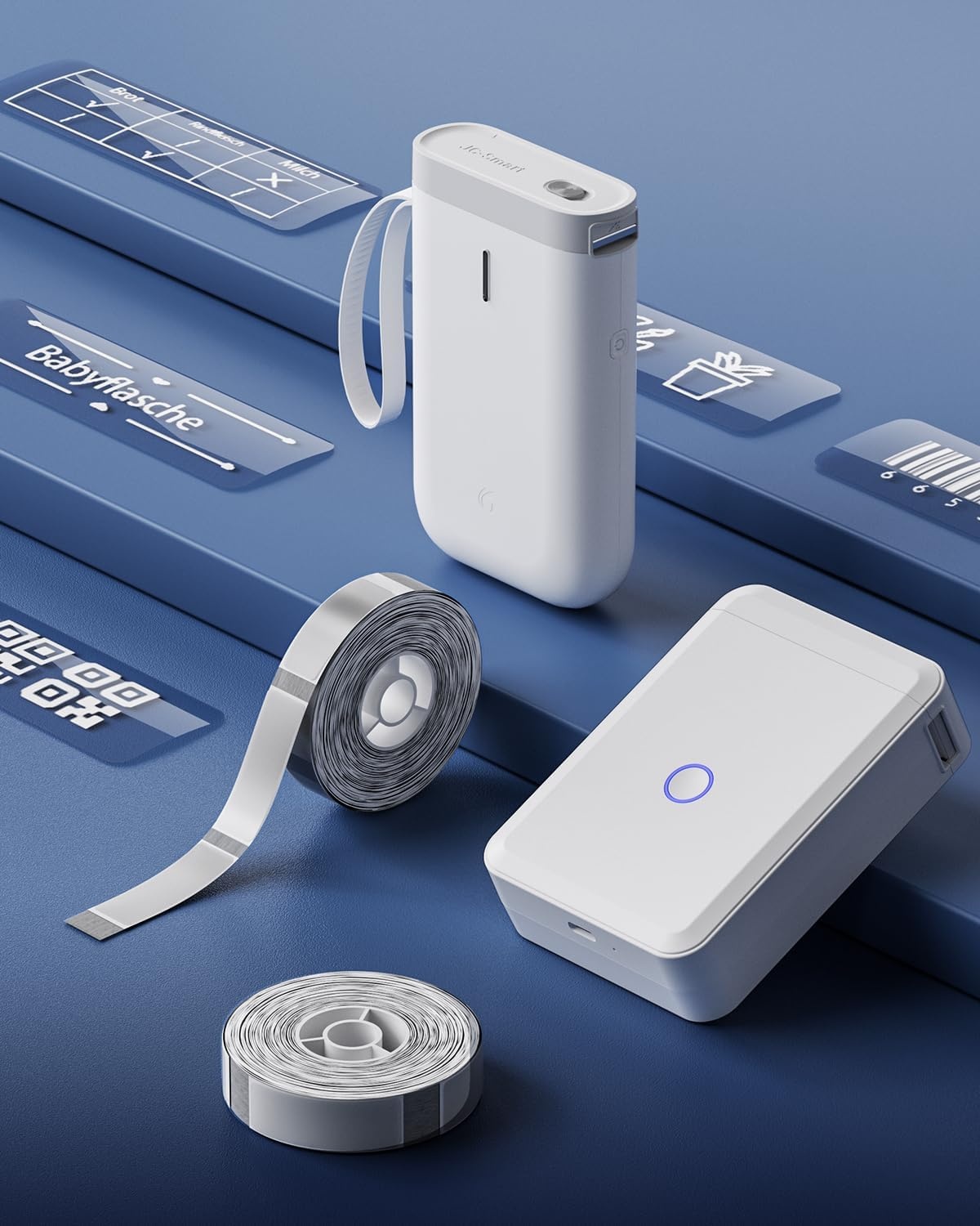 image:imageNIIMBOT D11D110 Compatible Label Paper 6Roll White 047 x 157 Thermal Label Maker Tape AllPurpose Adhesive LabelsTransparent