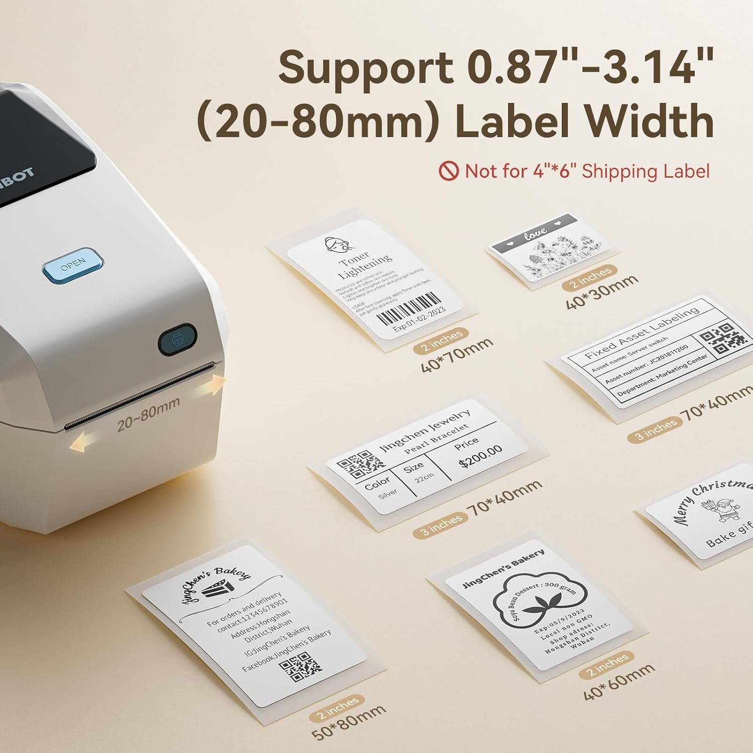 image:imageNIIMBOT K3 Label Printer 3 Inch Desktop Label Maker with HighSpeed Bluetooth and USB Connection Support Smartphone amp PC Thermal Label Maker for Small Business and Home OfficeWhite
