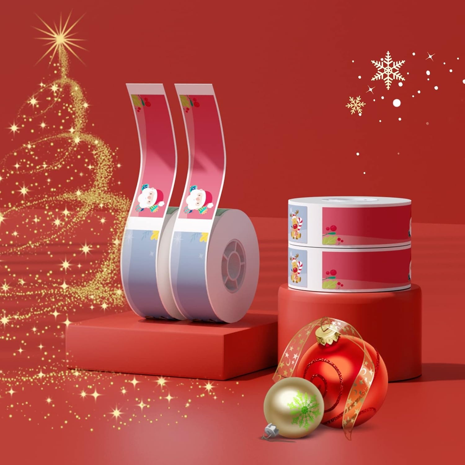 image:imageNIIMBOT Label Maker Tape Christmas Label Stickers 098x236 Labels Refill ONLY forD101 B1 B21 B31 Label Maker WaterproofChristmas