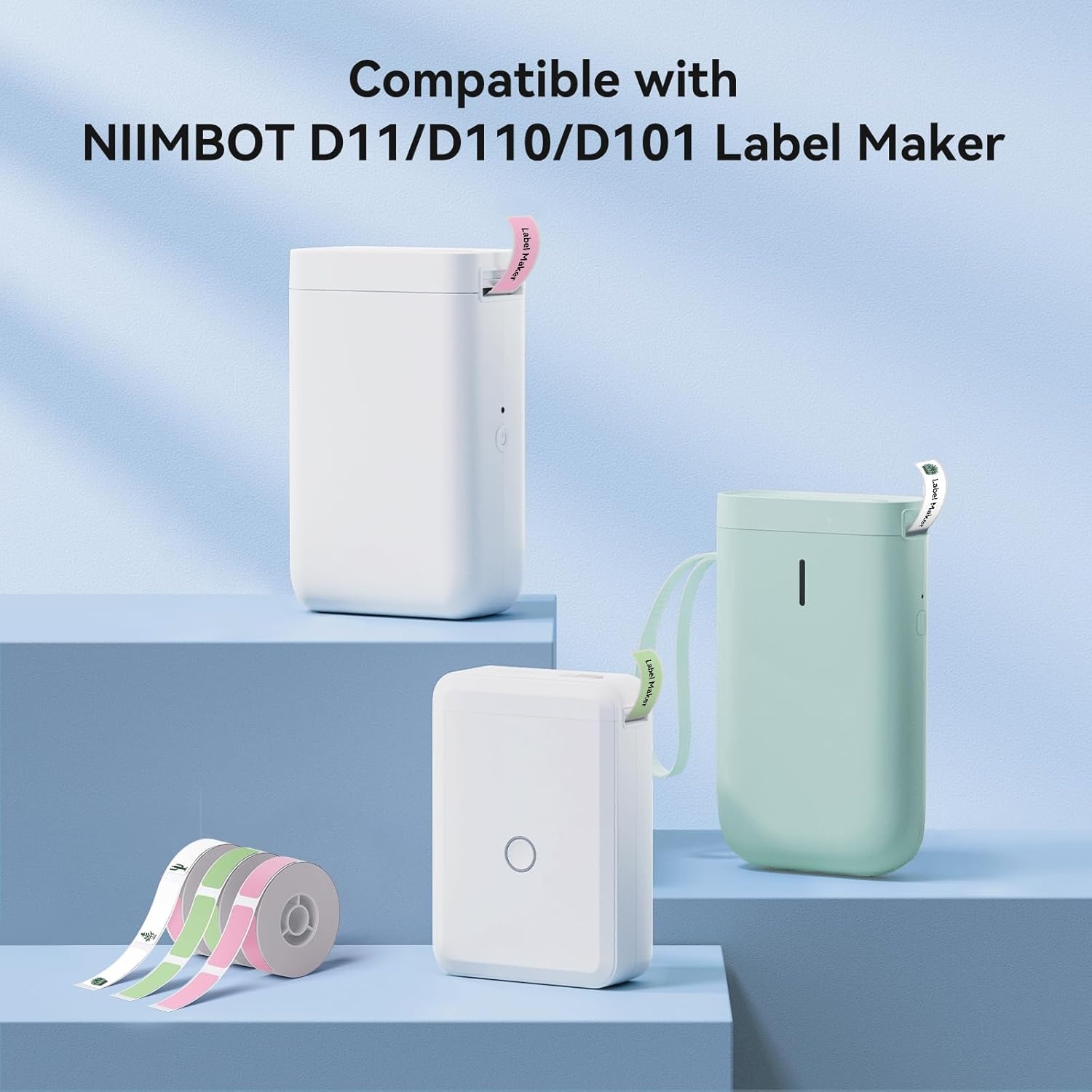 image:imageNIIMBOT Label Maker Tape for D11D110D101 Label Maker 12 x 40 mm 047 x 157 for Home Office Labeling Tape Replacement Pink12mmx30mmwhite