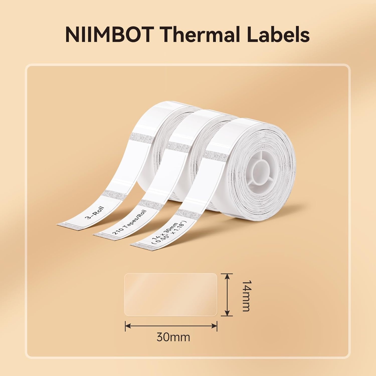 image:imageNIIMBOT Label Maker Tape for D11D110D101 Label Maker 12 x 40 mm 047 x 157 for Home Office Labeling Tape Replacement Pink14mmx30mmclear