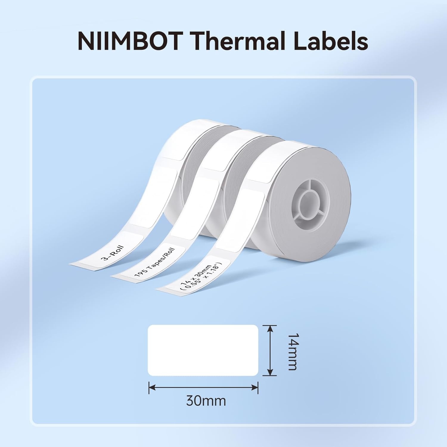 image:imageNIIMBOT Label Maker Tape for D11D110D101 Label Maker 12 x 40 mm 047 x 157 for Home Office Labeling Tape Replacement Pink14mmx30mmwhite