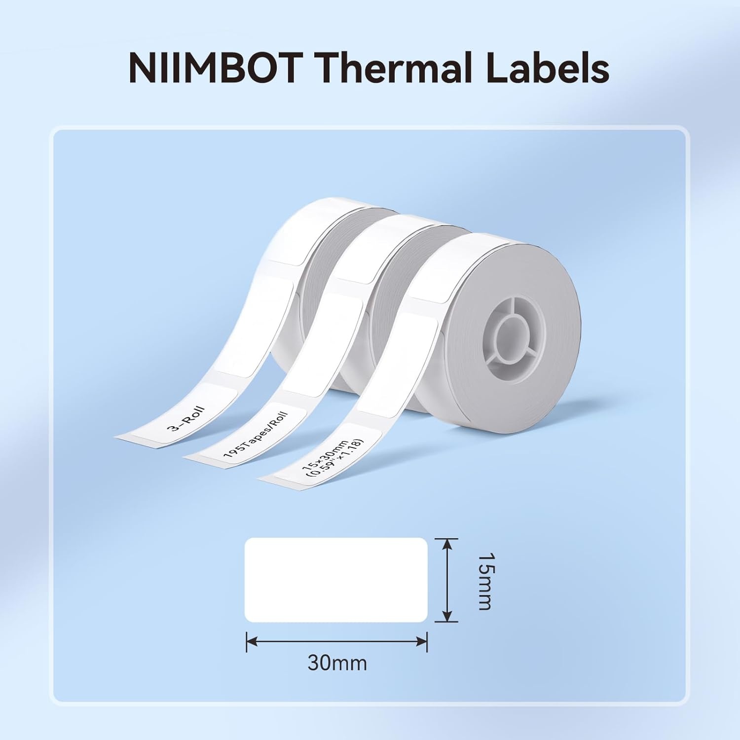 image:imageNIIMBOT Label Maker Tape for D11D110D101 Label Maker 12 x 40 mm 047 x 157 for Home Office Labeling Tape Replacement Pink15mmx30mmwhite