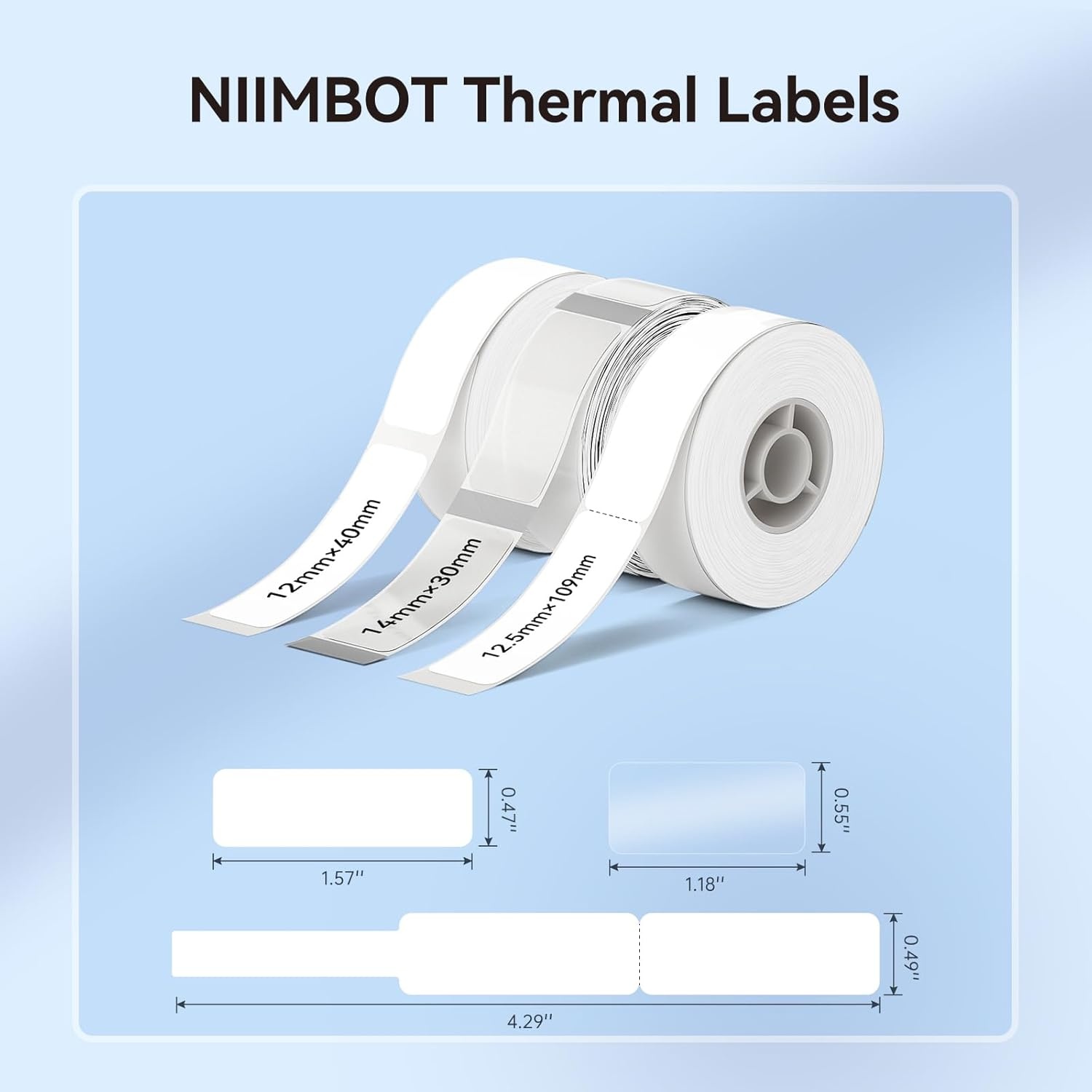 image:imageNIIMBOT Label Maker Tape for D11D110D101 Label Maker 12 x 40 mm 047 x 157 for Home Office Labeling Tape Replacement PinkMix 1whiteTransparentWhite Cable