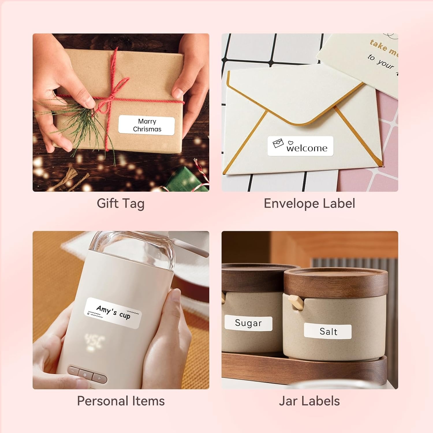 image:imageNIIMBOT Label Maker Tape for D11D110D101 Label Maker 12 x 40 mm 047 x 157 for Home Office Labeling Tape Replacement PinkWhite