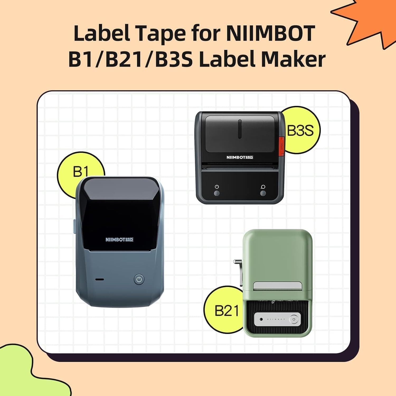 image:imageNIIMBOT Labels for B1B2B21B3SK3 Label Printer Thermal Stickers 2 x 31550x80mm Waterproof OilProof Label Tape 1 Roll of 95 White Sticker Labels2 X 3250x80mm