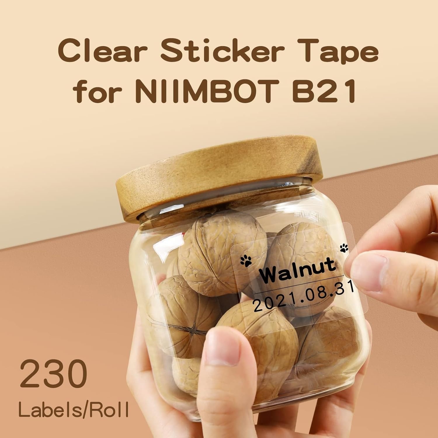 image:imageNIIMBOT Labels for B1B2B21B3SK3 Label Printer Thermal Stickers 2 x 31550x80mm Waterproof OilProof Label Tape 1 Roll of 95 White Sticker LabelsClear157 X 118