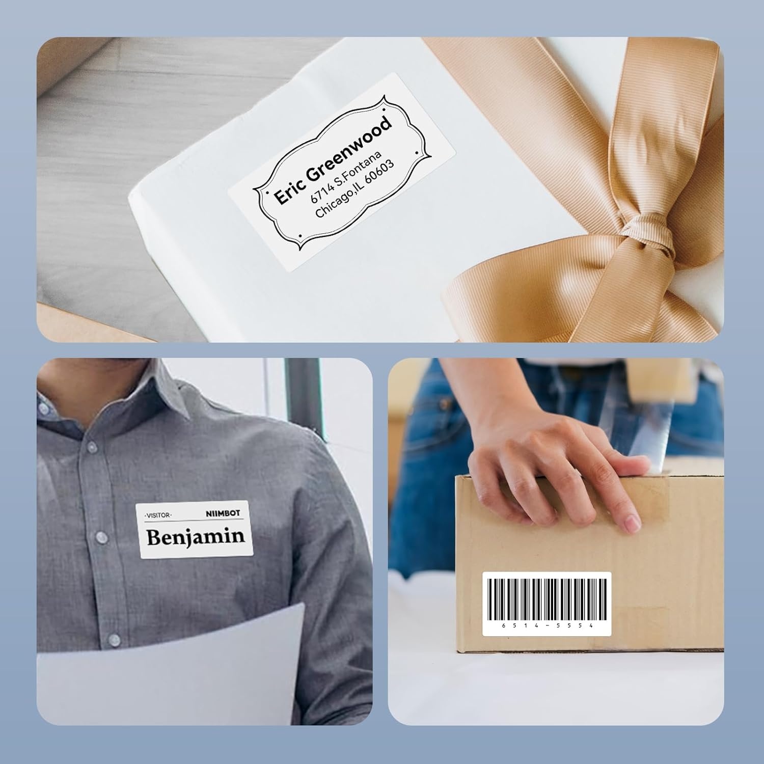 image:imageNIIMBOT LabelsSelfAdhesive Large Roll Label 20140251102MM 300 LabelsRoll Compatible with NIIMBOT K3 Desktop Printer Thermal Tape for Mailing Address Barcode Office Business51102MM