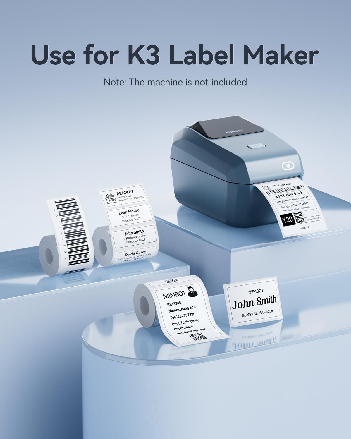 image:imageNIIMBOT LabelsSelfAdhesive Large Roll Label 20140251102MM 300 LabelsRoll Compatible with NIIMBOT K3 Desktop Printer Thermal Tape for Mailing Address Barcode Office Business82100MM